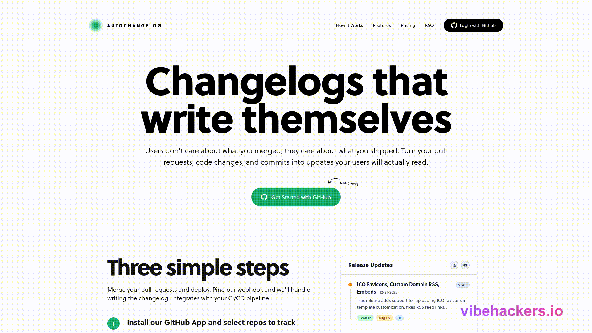Scrollable preview of AutoChangelog | Changelogs that write themselves