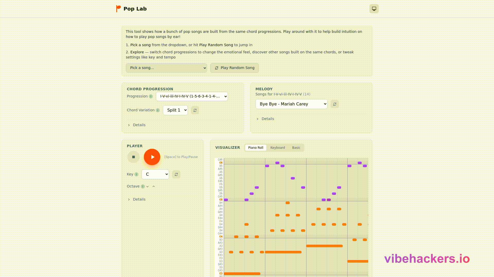 Scrollable preview of Pop Music Theory Visualizer