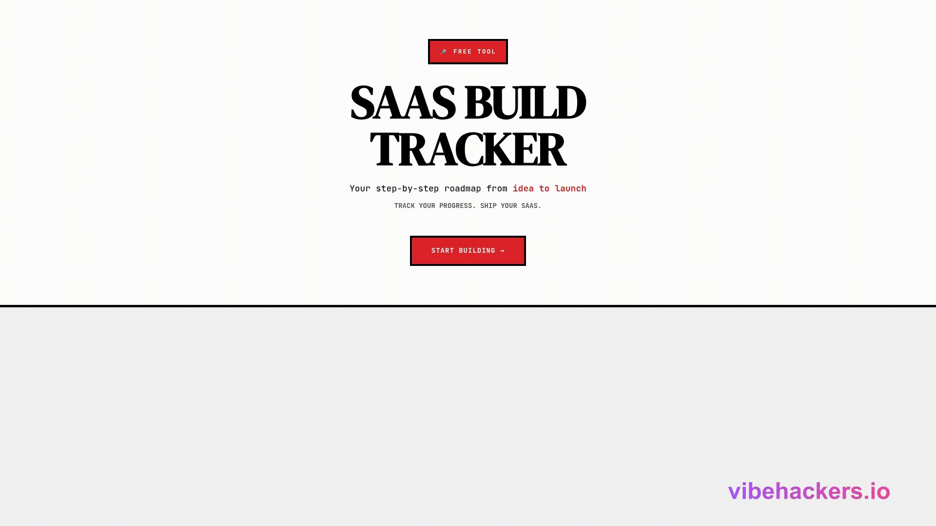 Scrollable preview of SaaS Build Tracker - Ship Your SaaS Step by Step